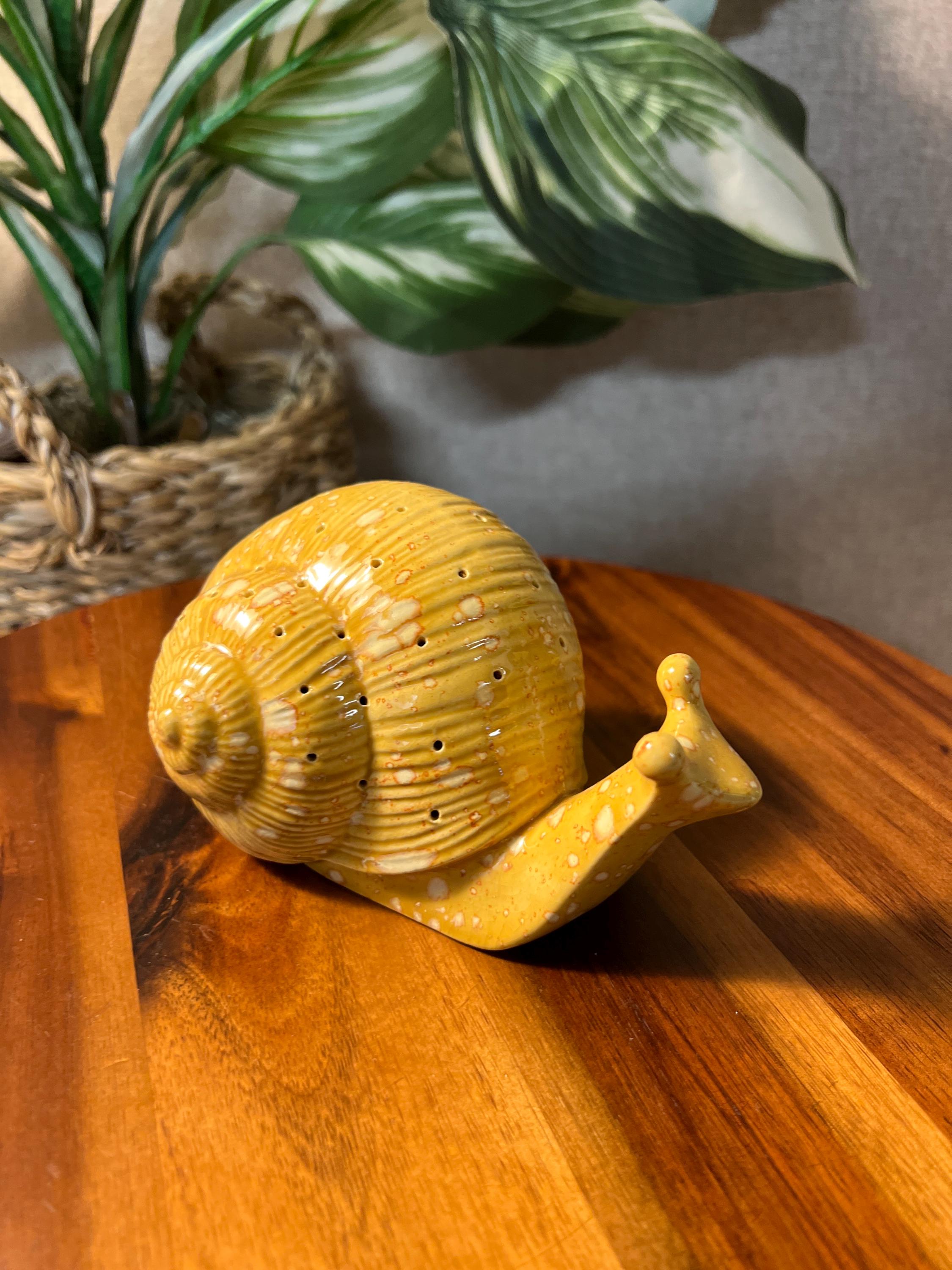 Vintage Ceramic Snail with holes possibly hor de vours holder