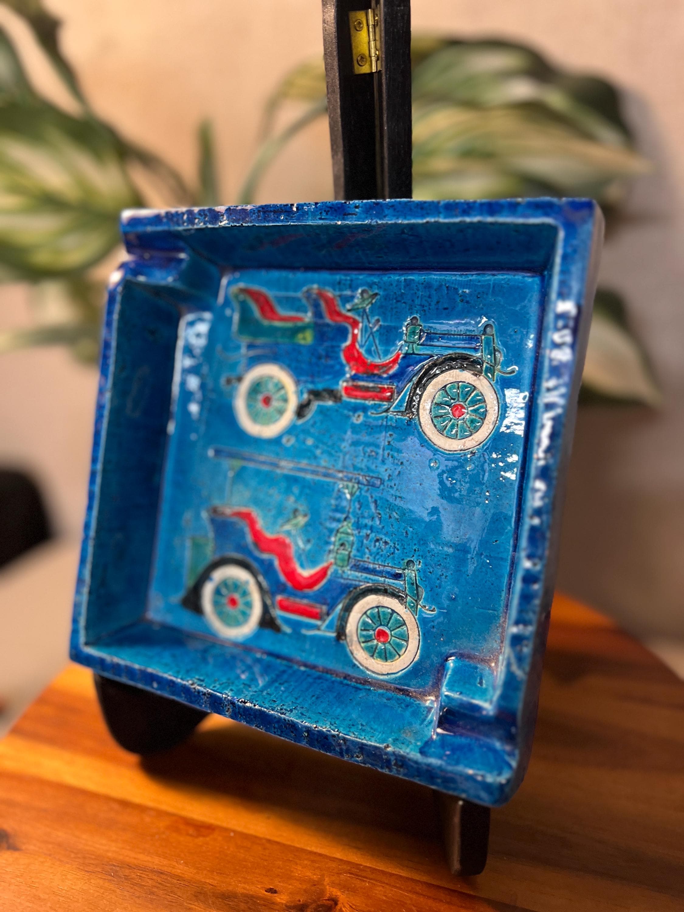 Vintage Mid Century Aldo Londi Bitossi Antique Car Ashtray