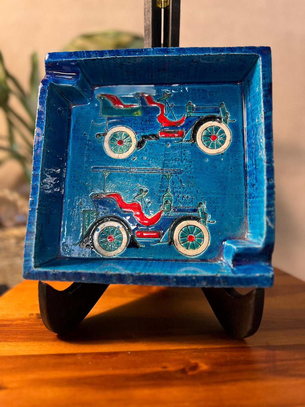 Vintage Mid Century Aldo Londi Bitossi Antique Car Ashtray
