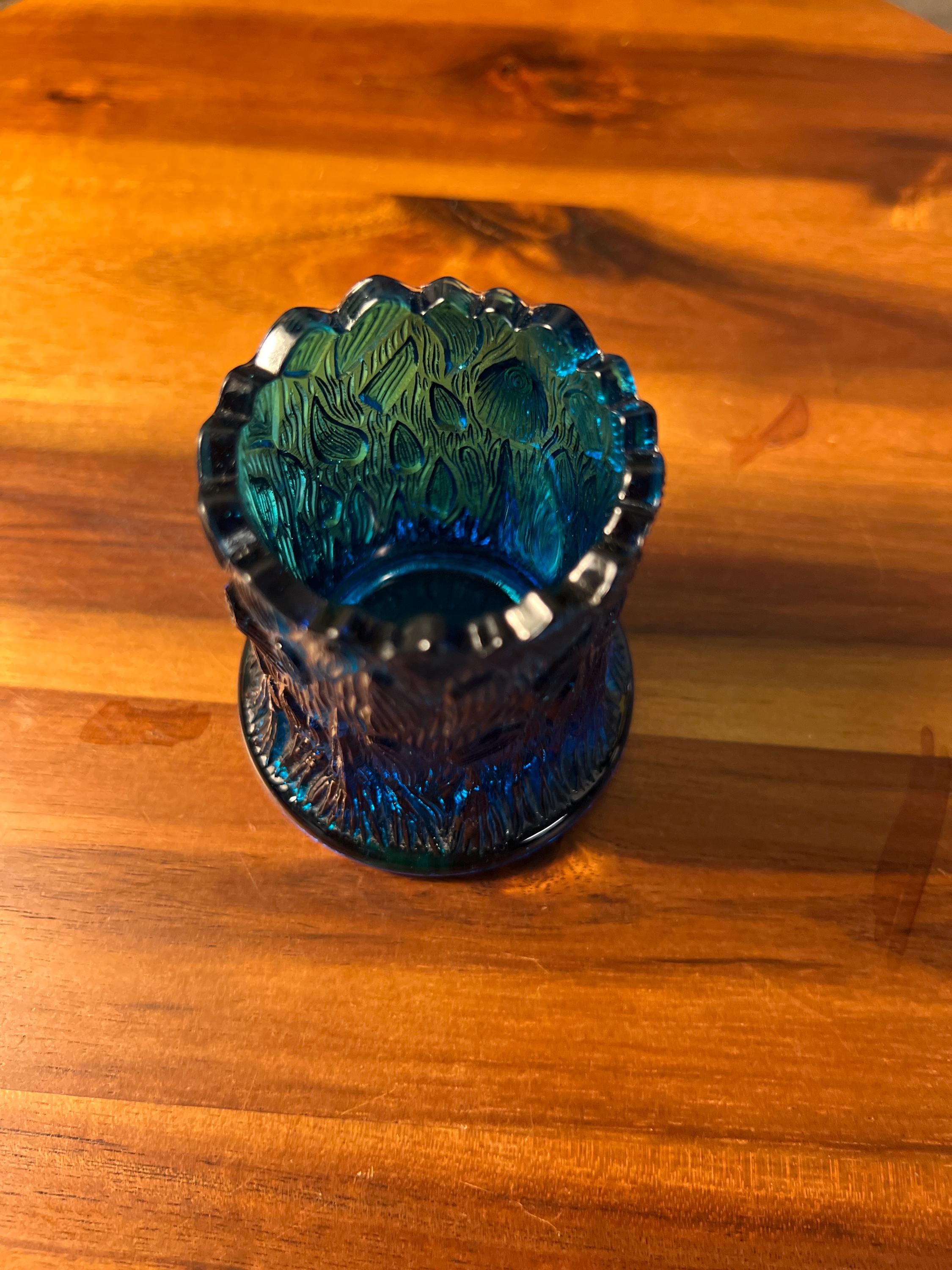 ROBERT Hansen EAPG Unsigned Tree Stump Toothpick Holder Colonial Blue