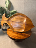 Vintage Fish Shaped Monkey Pod Wooden Serving Tray Platter Mid Century