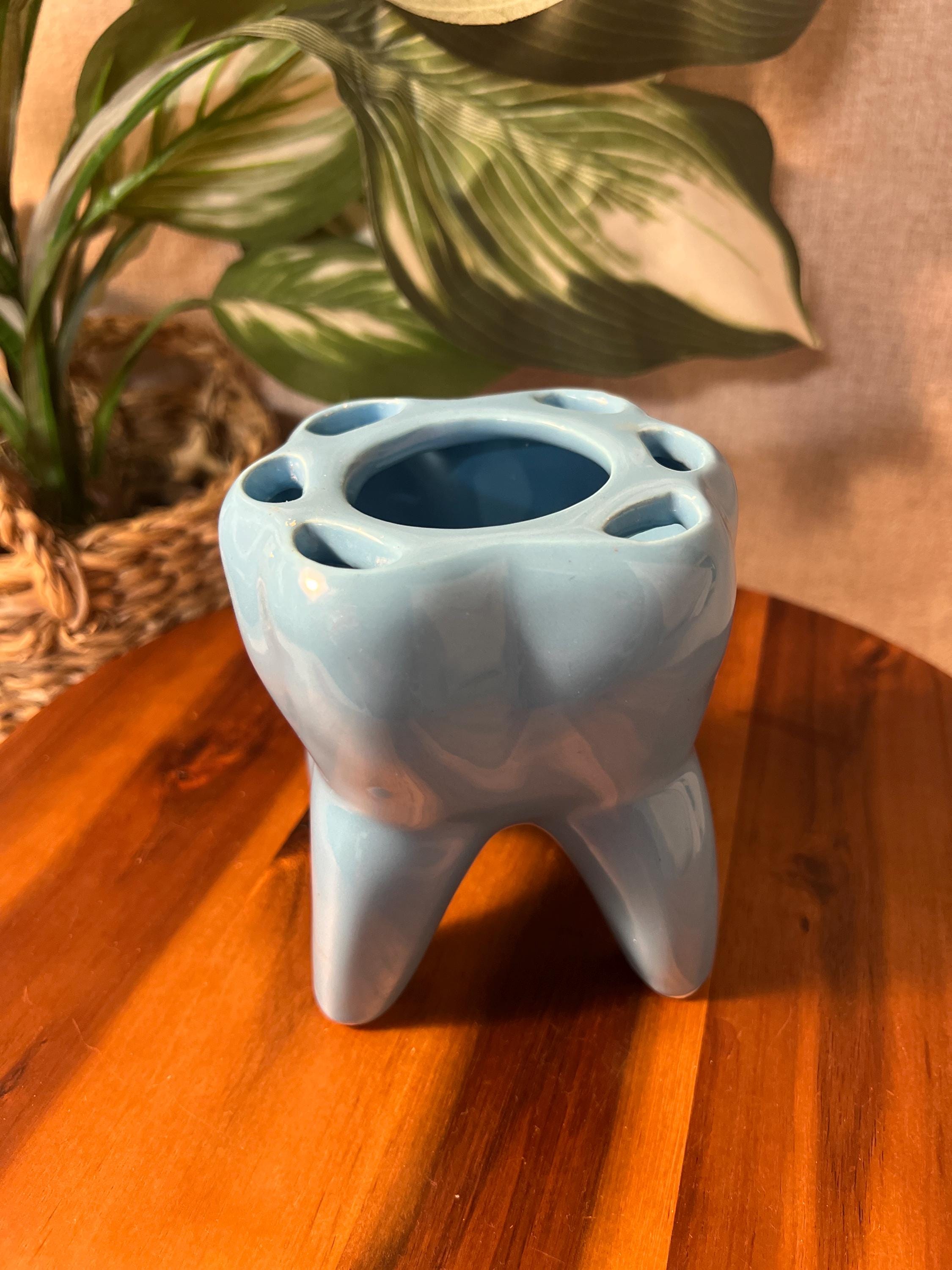 Tooth Planter Pen Holder Molar Ceramic Oddity Figural Dentist Hygienist