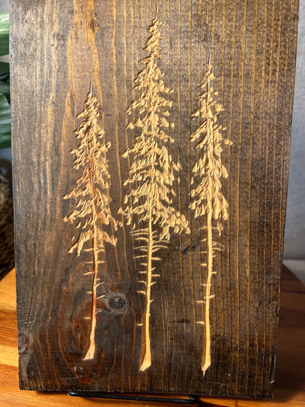 Handmade Rustic Pine Tree Decor Wood Block Farmhouse Nature Art