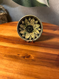 Sunflower Trinket or Display Tiny Plate with tiny stand