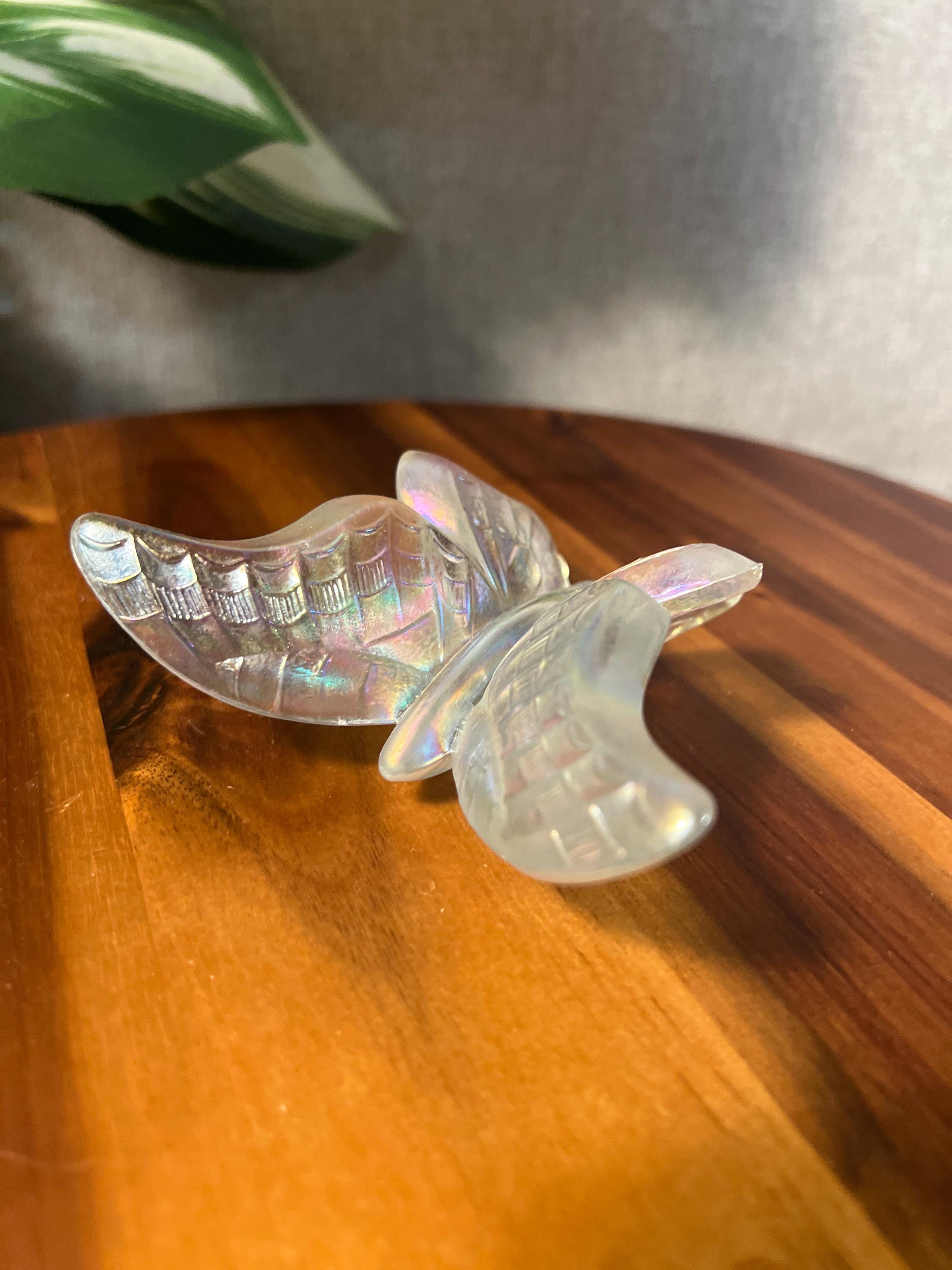 Vintage Fenton Art Glass Iridescent Butterfly Figurine Paperweight