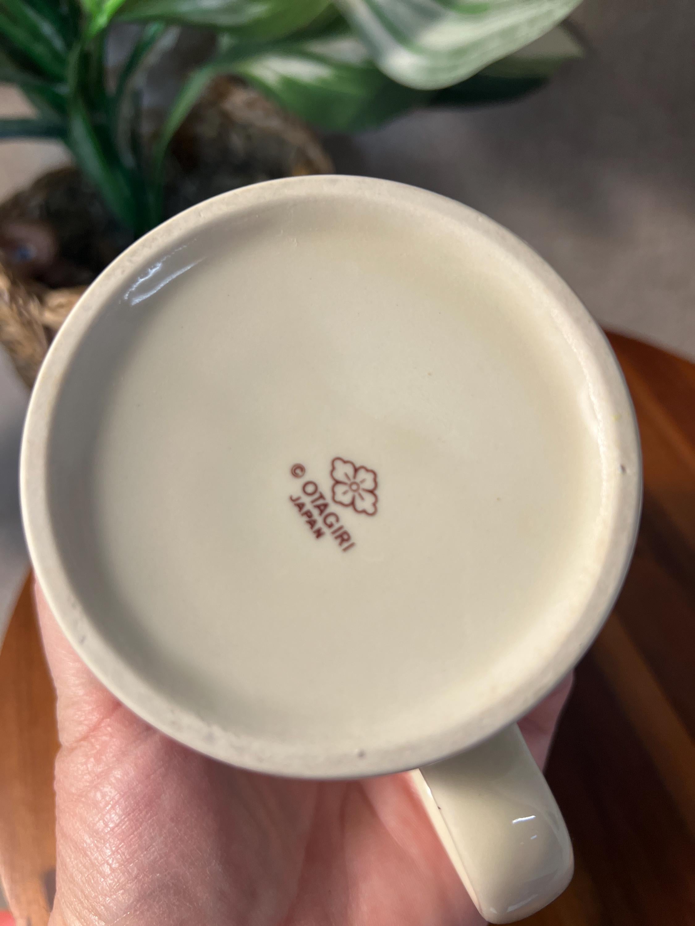 Vtg Otagiri Whale Cup Hot Beverages Japanese Handpaint 70s Hand Crafted Stoneware