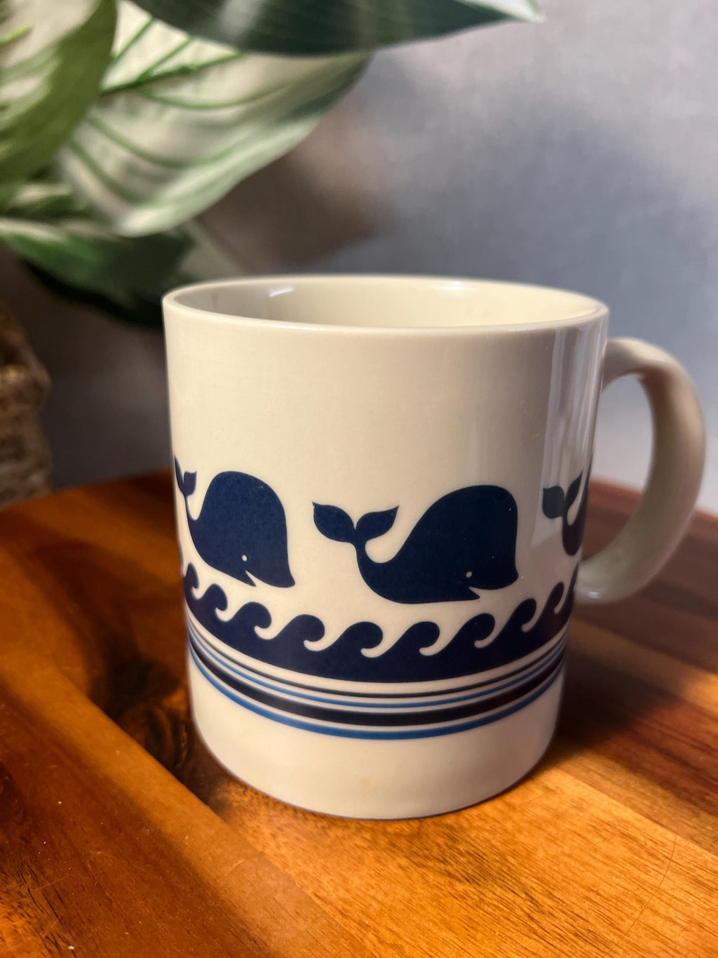 Vtg Otagiri Whale Cup Hot Beverages Japanese Handpaint 70s Hand Crafted Stoneware