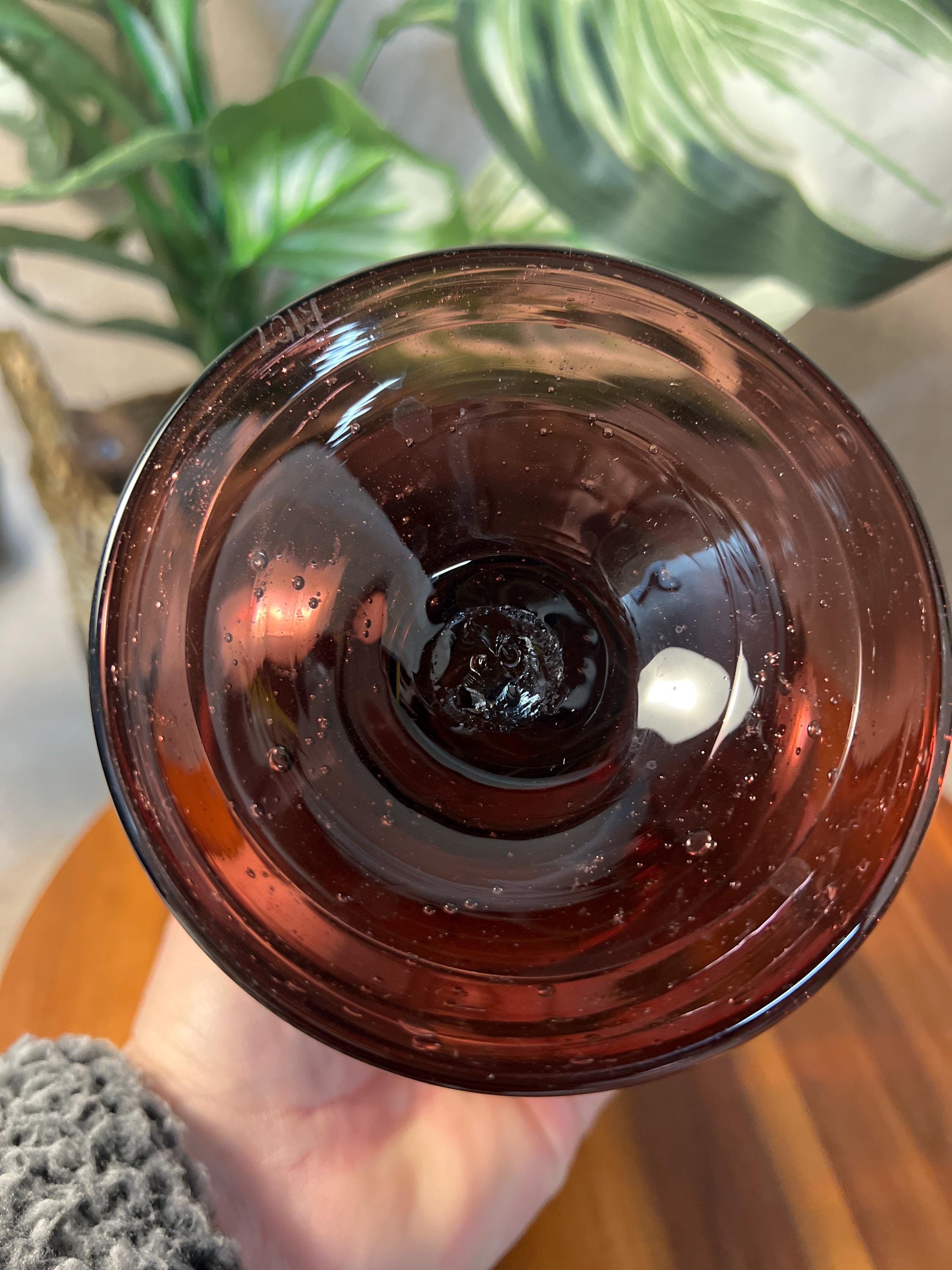 Vintage French Biot Amethyst Bubble Glass Sweets Candy Apothecary Jar