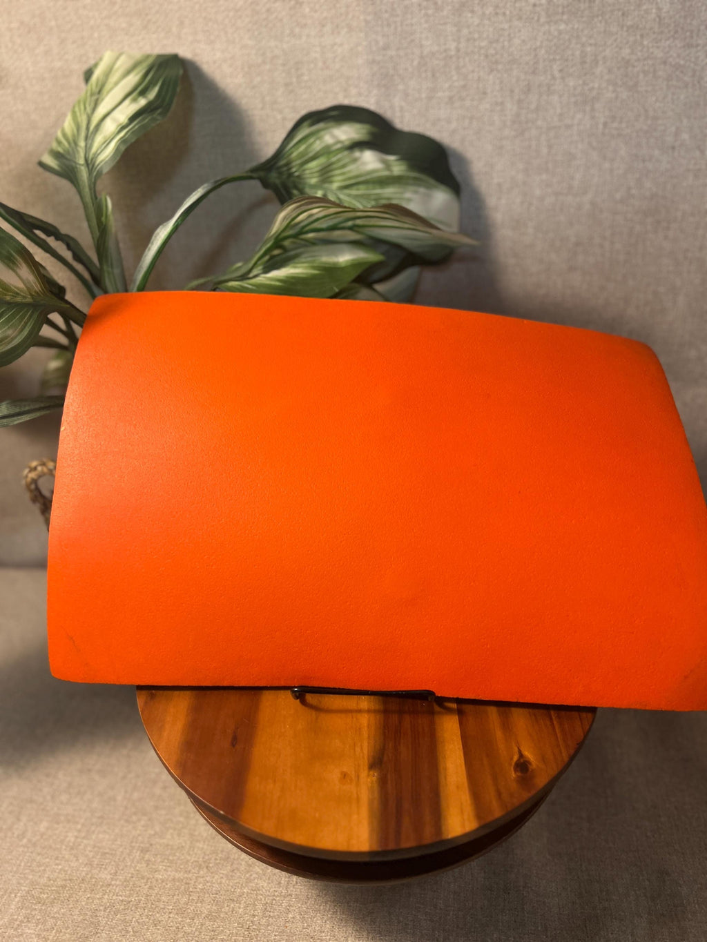 Vinyl MCM 1970s Mushroom Table Mat Orange Black Rectangle