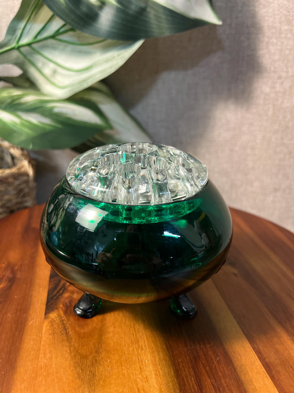 Vintage 1950's Viking Evergreen Flowerlite Frog 4 1/4" with Frog