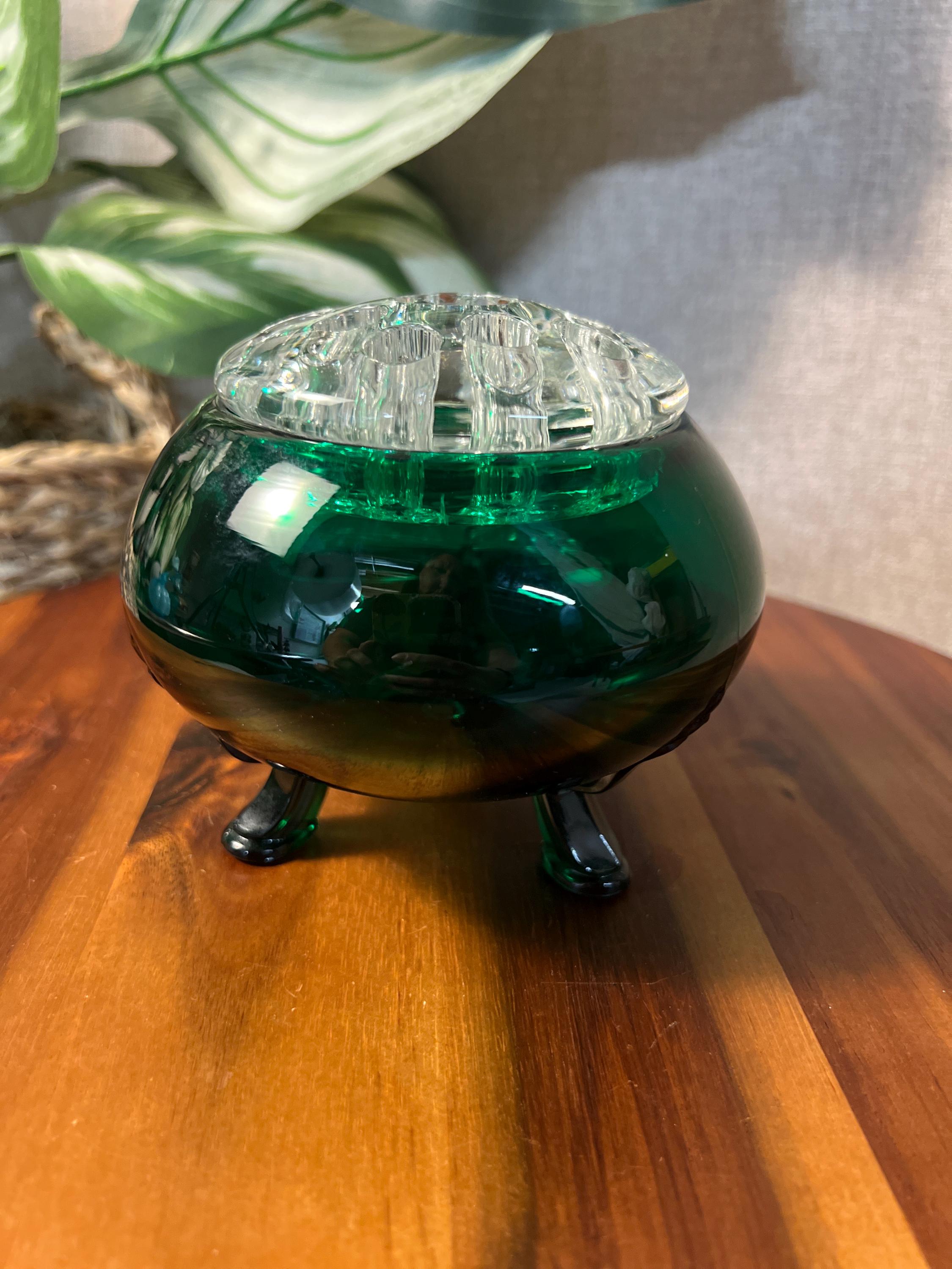 Vintage 1950's Viking Evergreen Flowerlite Frog 4 1/4" with Frog