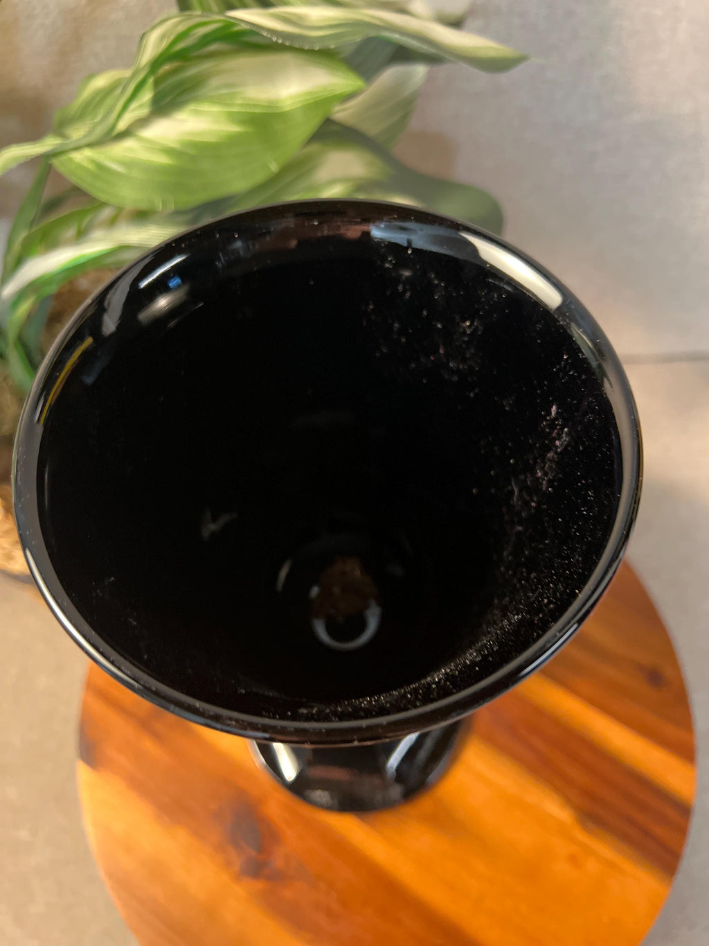 Vintage Black Indiana Glass Diamond Point Apothecary Jar