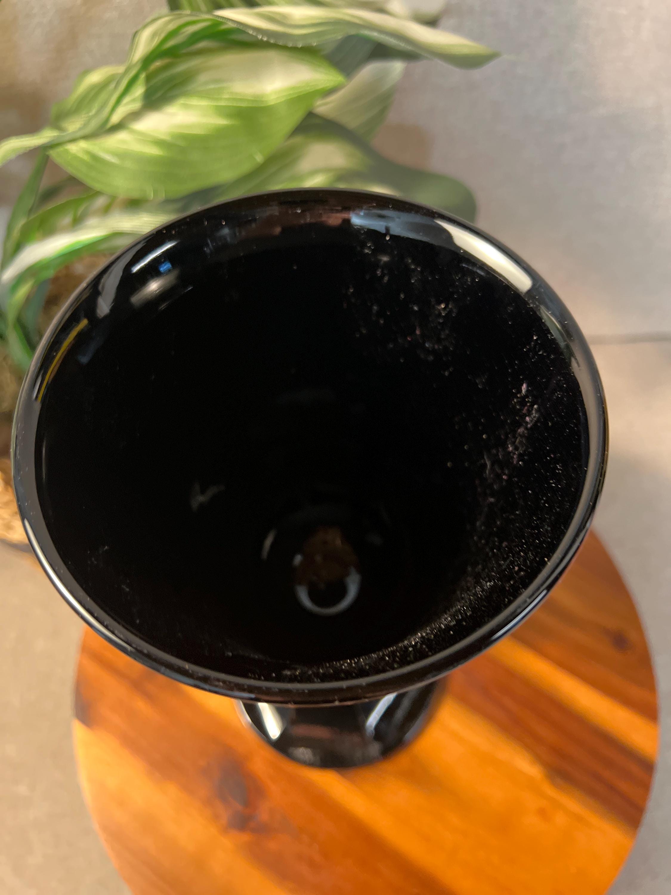 Vintage Black Indiana Glass Diamond Point Apothecary Jar