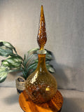 Vintage Decanter Vase Amber Hobnail Handblown Hand Blown Genie 25 MCM some chips on rim