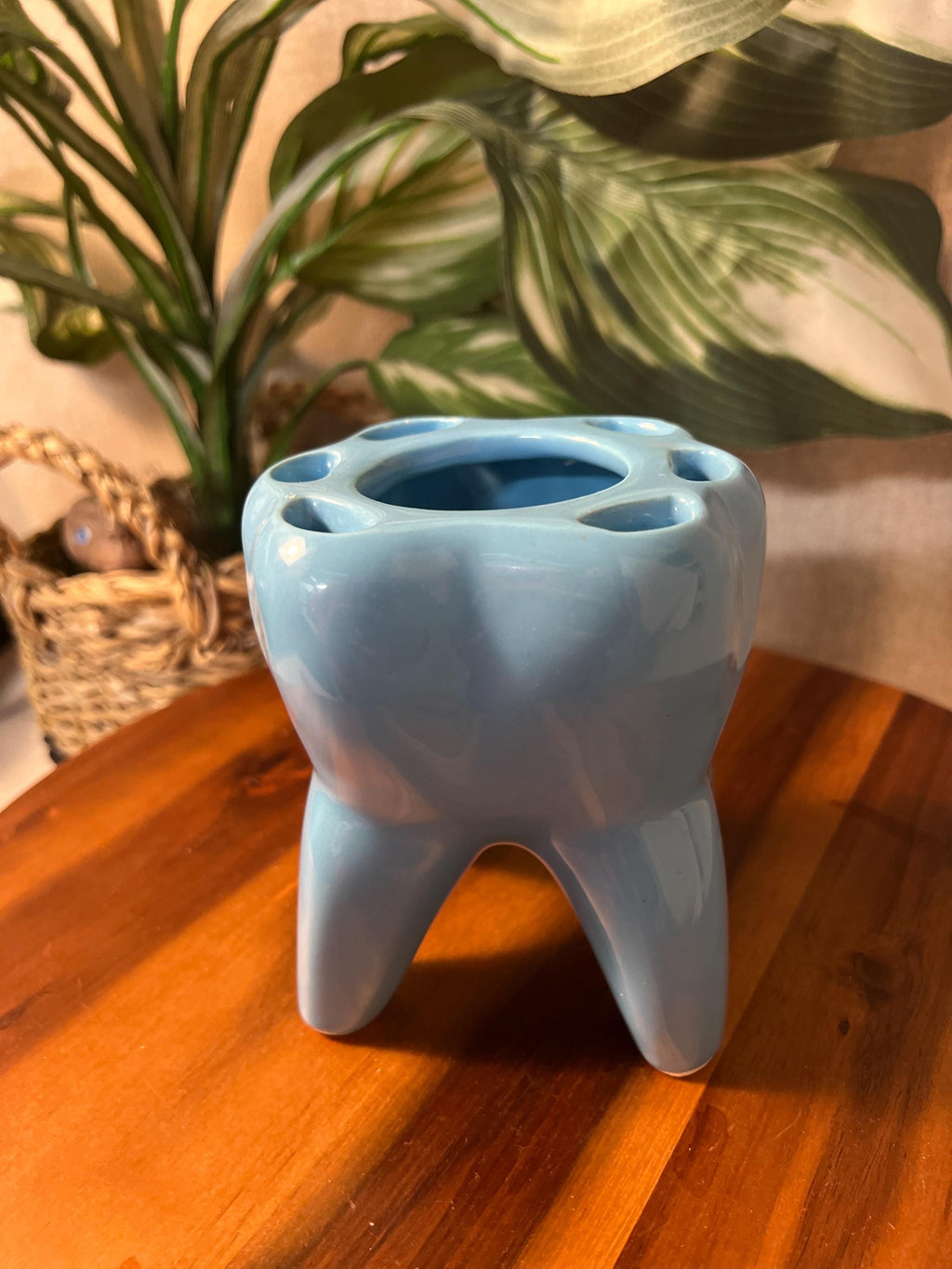 Tooth Planter Pen Holder Molar Ceramic Oddity Figural Dentist Hygienist