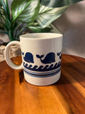 Vtg Otagiri Whale Cup Hot Beverages Japanese Handpaint 70s Hand Crafted Stoneware