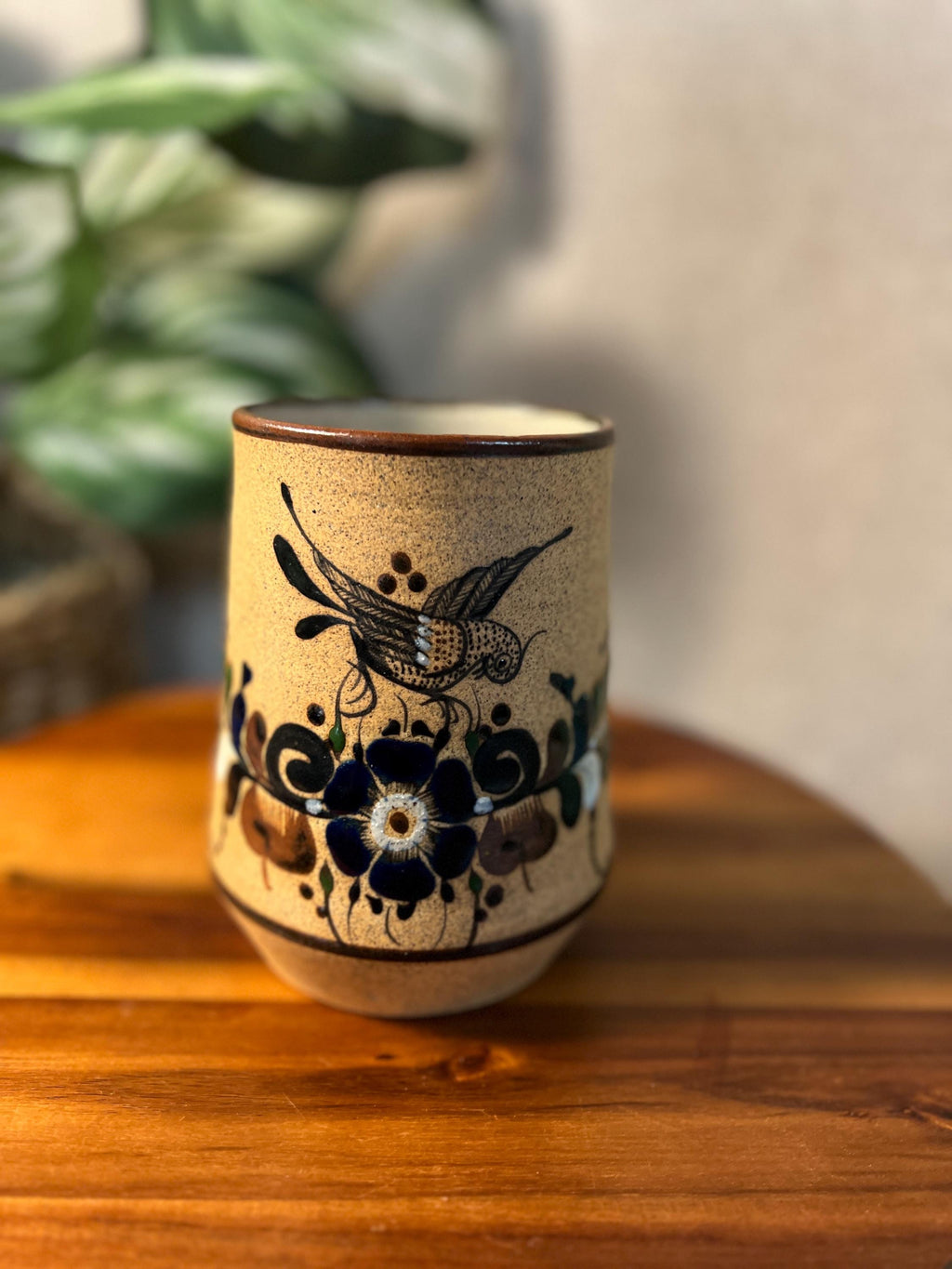 Mexican Tonala Ceramic Mug ARTIST Signed Pottery Art Stoneware