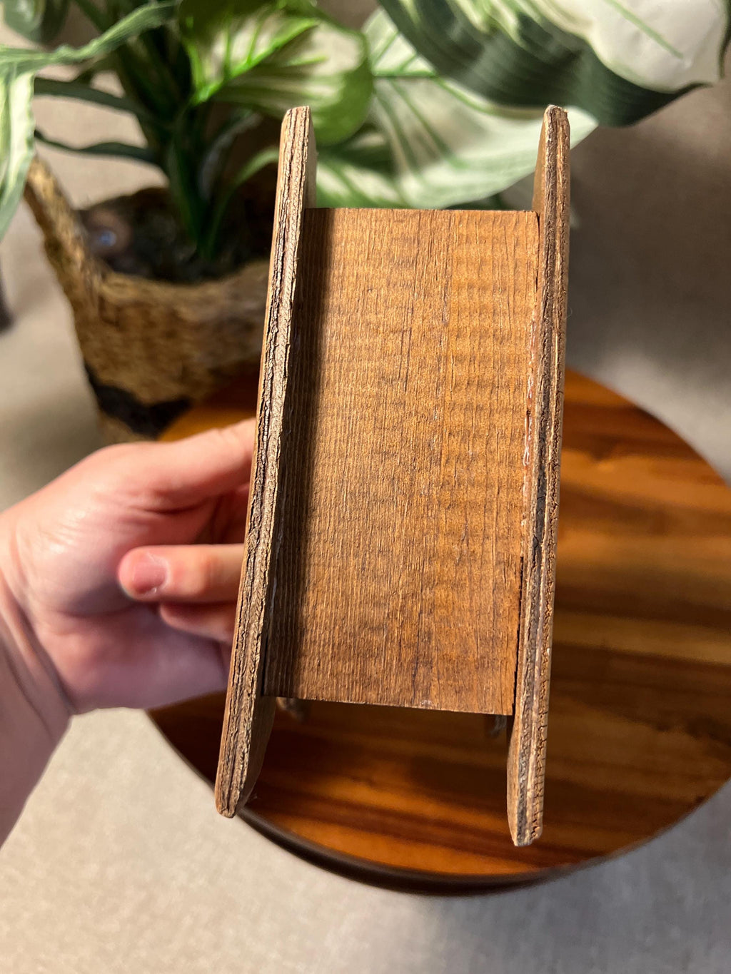 Vintage 1970s Hand Carved Wooden Butterfly Napkin Holder Tabletop