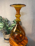 Vintage Mid-Century Modern Marakesh amber glass vase Tall