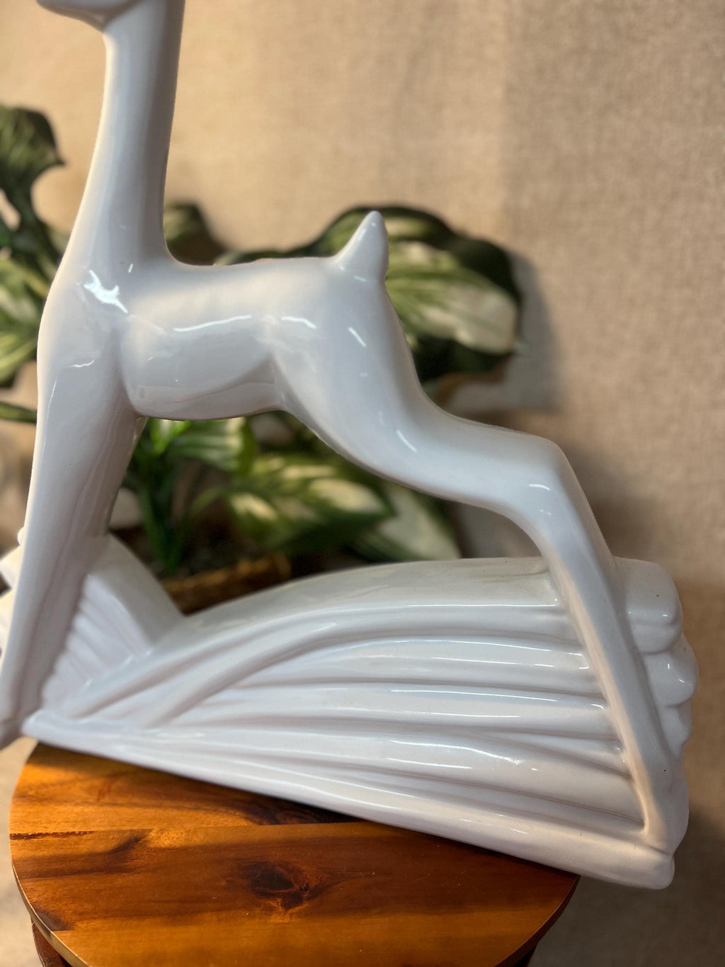 Vtg HAEGER XL 19" White DEER Figurine No. 6064