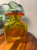 VTG Blenko Art Glass 384 Double Spouted Water Bottle Pitcher Amberina Tangerine