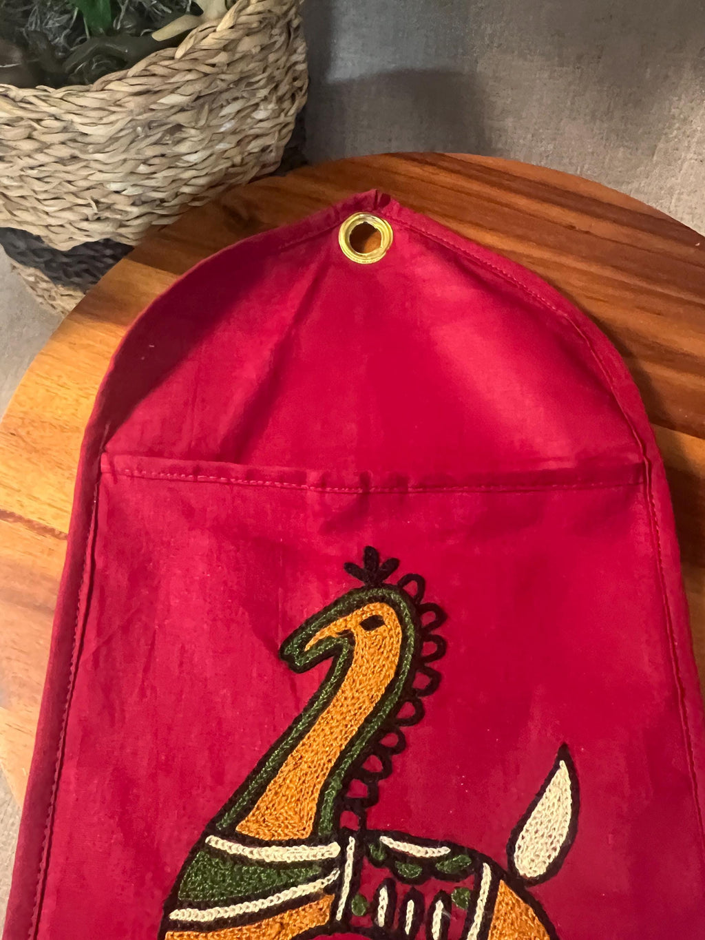 1960s Scandinavian Hanging Card Holder — Wall Organizer for Mail, Books & Toys