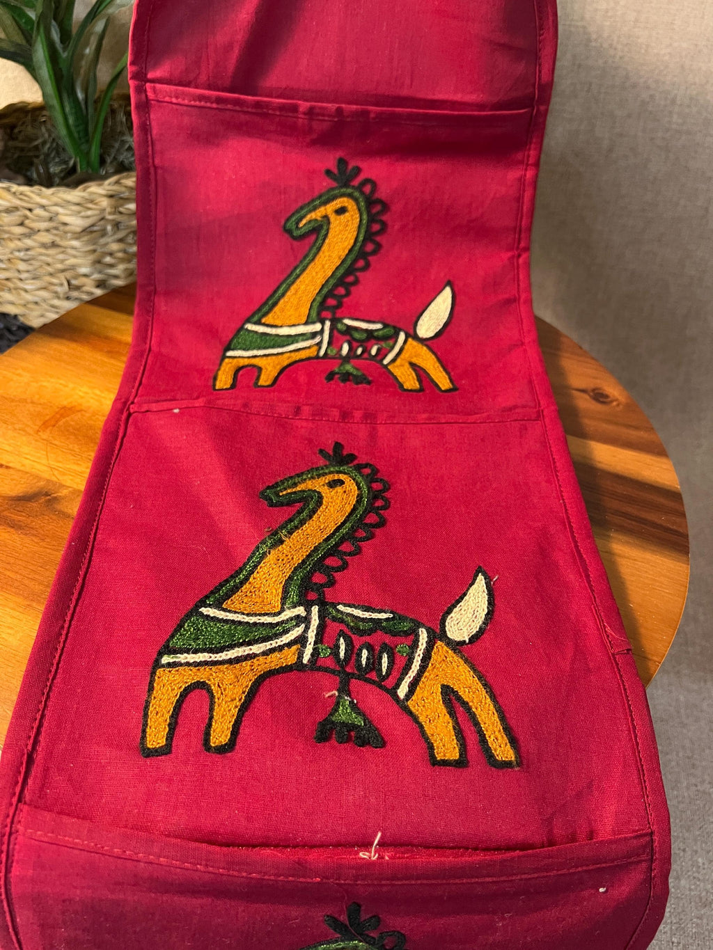 1960s Scandinavian Hanging Card Holder — Wall Organizer for Mail, Books & Toys