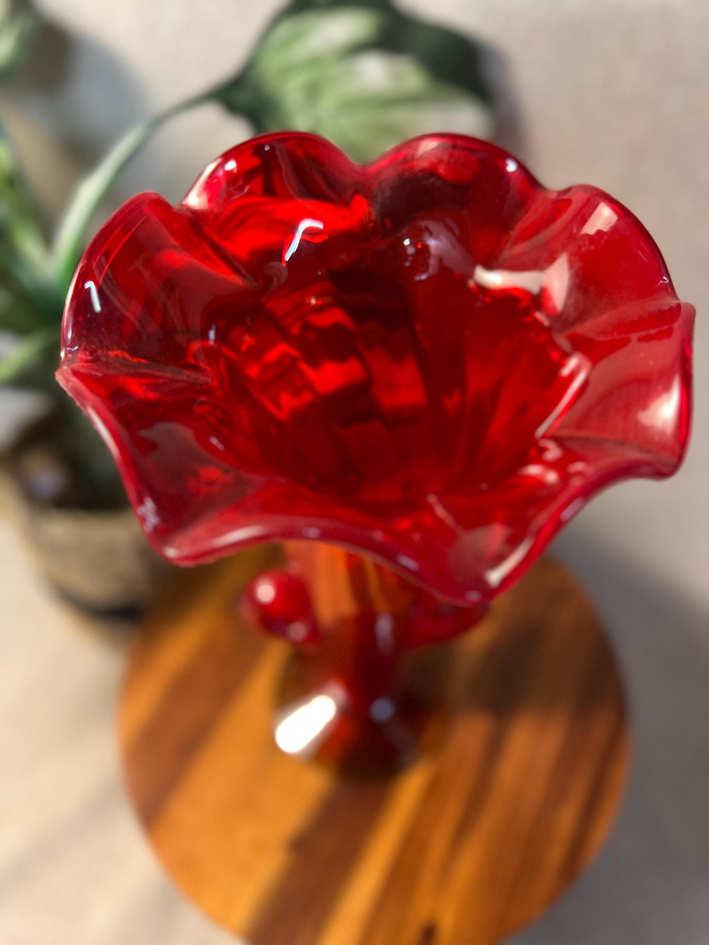 Blenko Vase 6930 Ruby Red 12 3/8" Handblown Art Glass