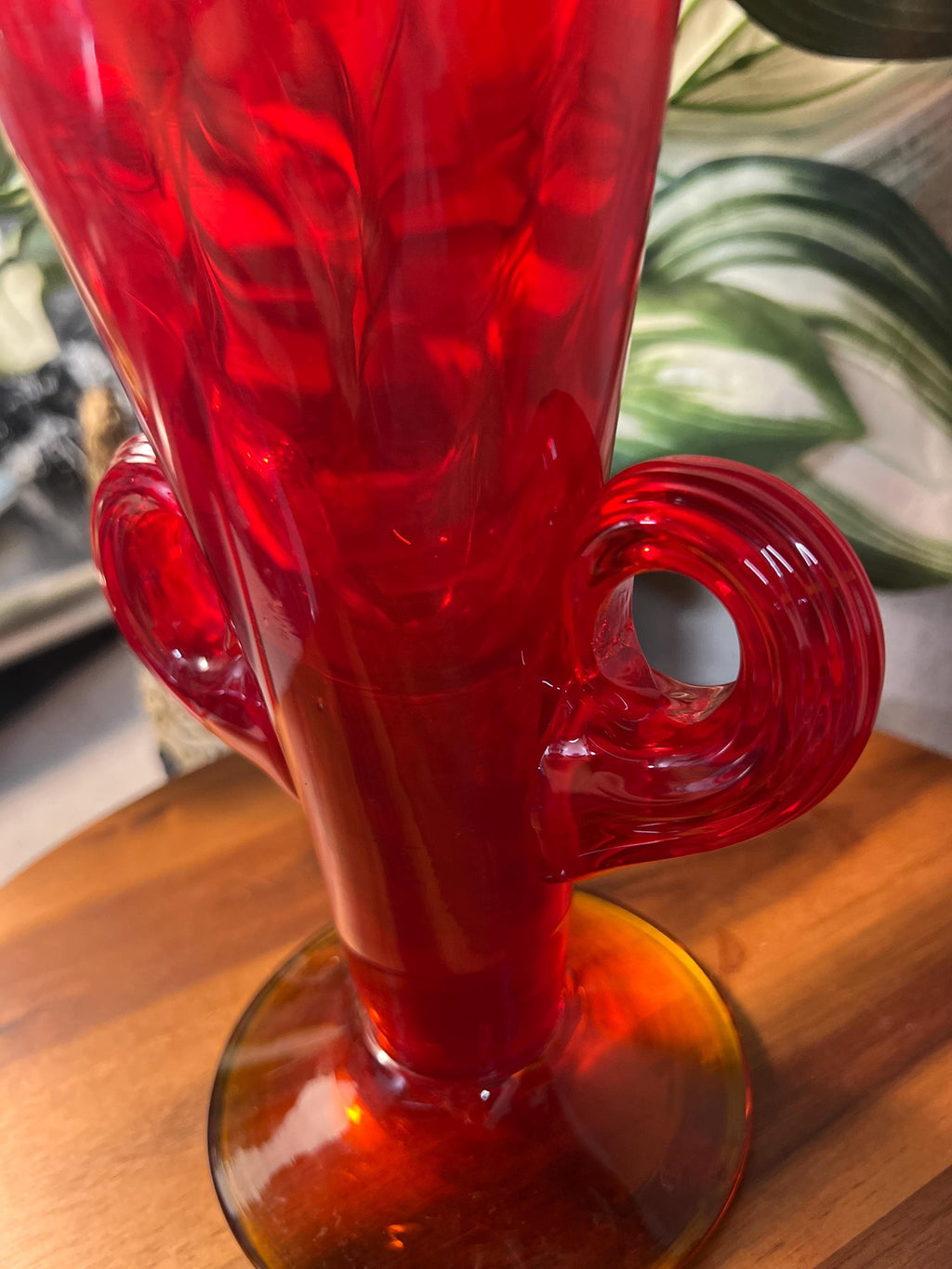 Blenko Vase 6930 Ruby Red 12 3/8" Handblown Art Glass