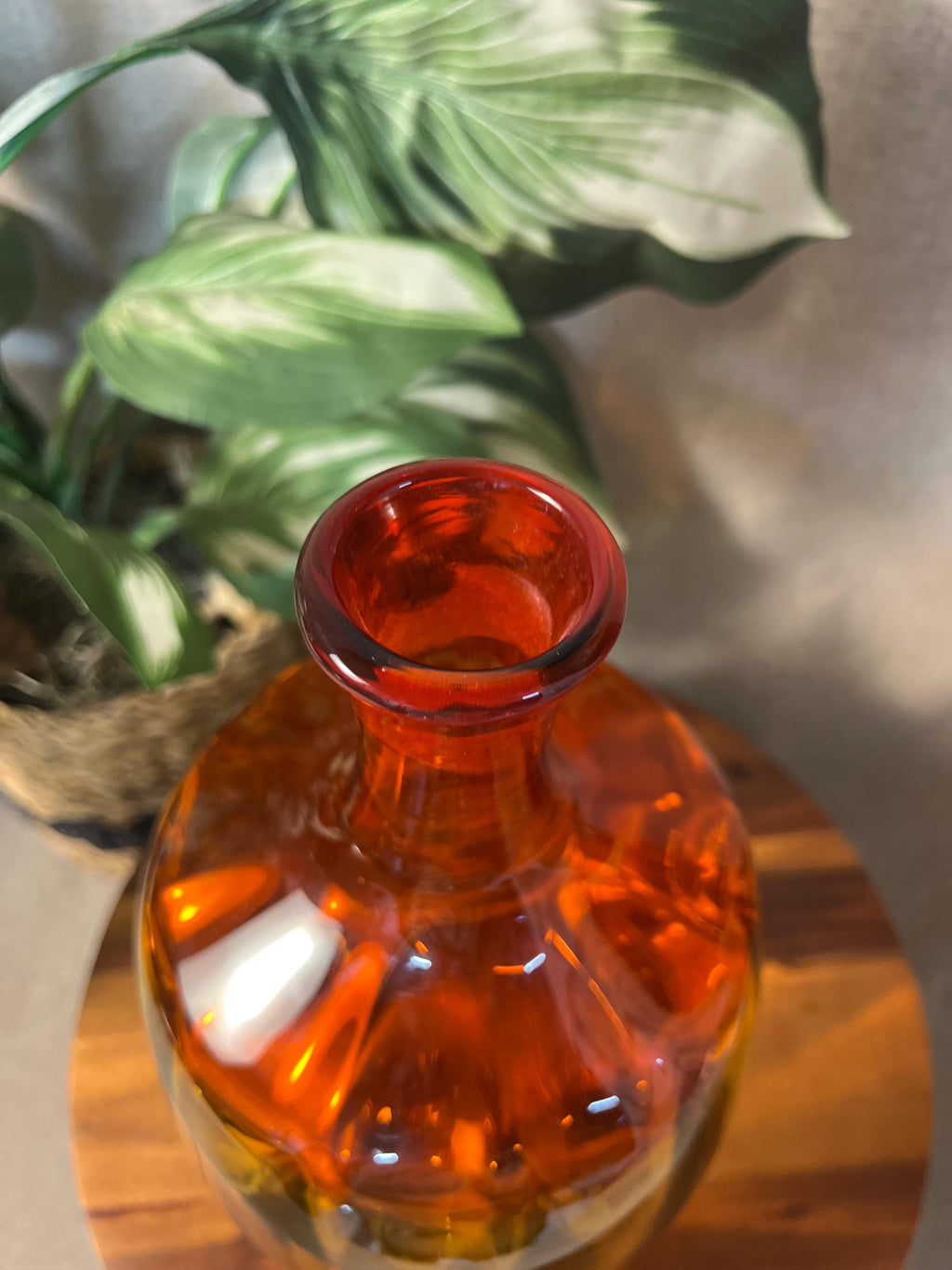 Vintage Blenko 6416 Joel Myers Decanter. 14 tall with stopper and approx 7 at widest section