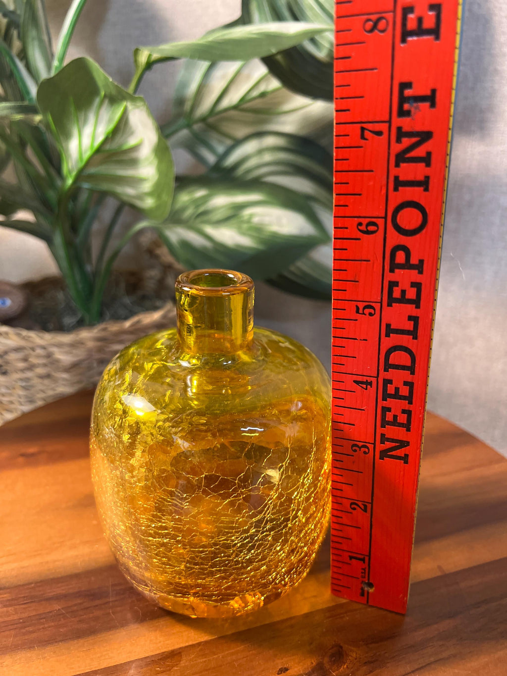 Blenko Yellow Crackle Vase 6424