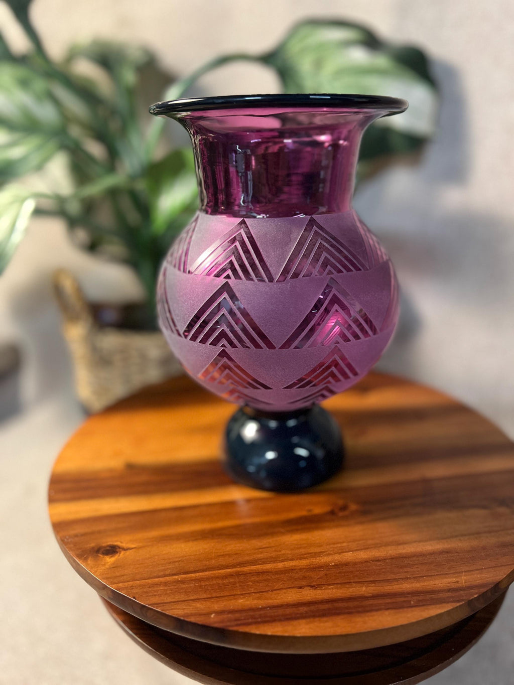 Corriea Limited Edition Etched And Signed Purple Vase EVL8060 39/200