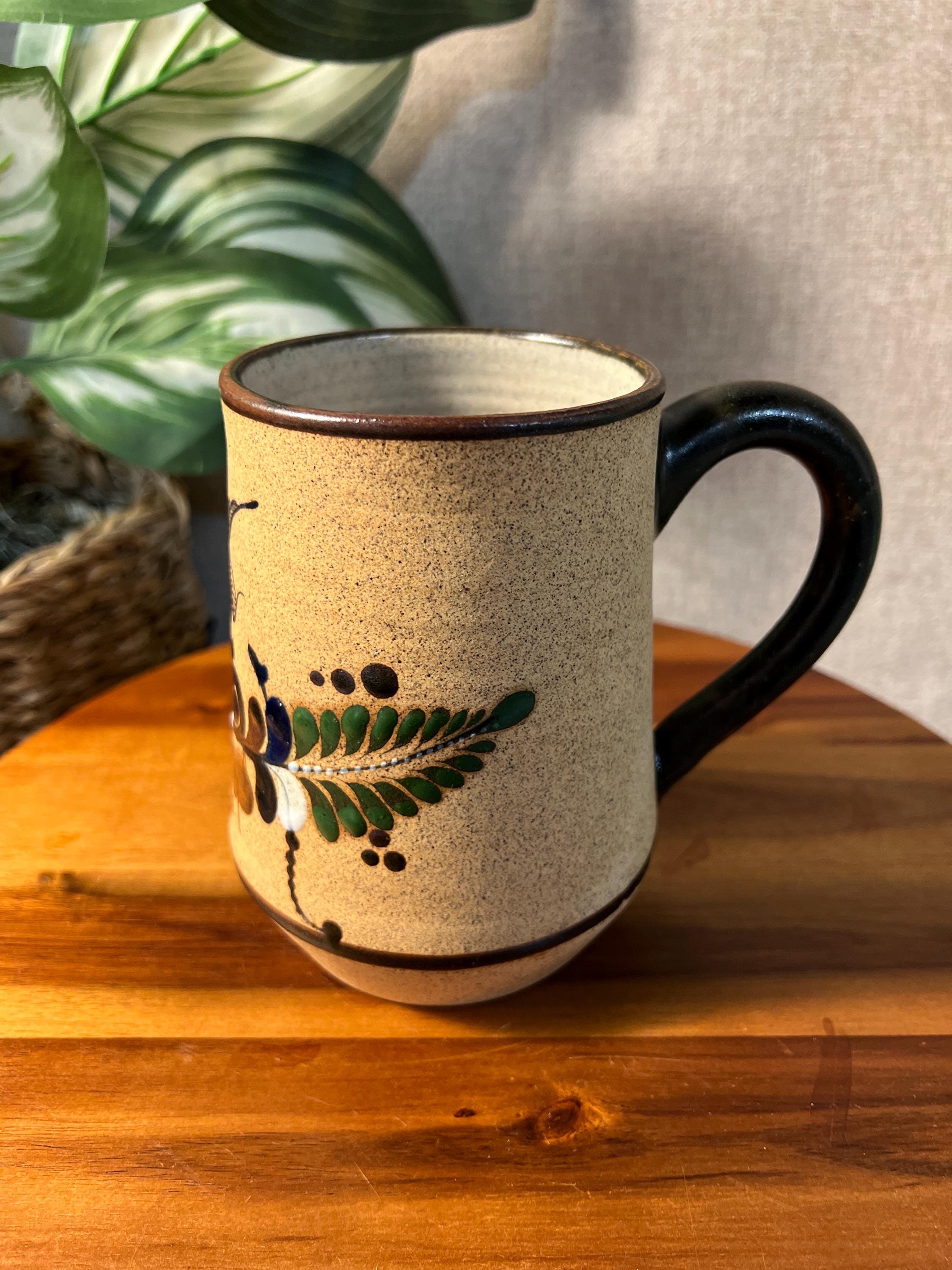 Mexican Tonala Ceramic Mug ARTIST Signed Pottery Art Stoneware