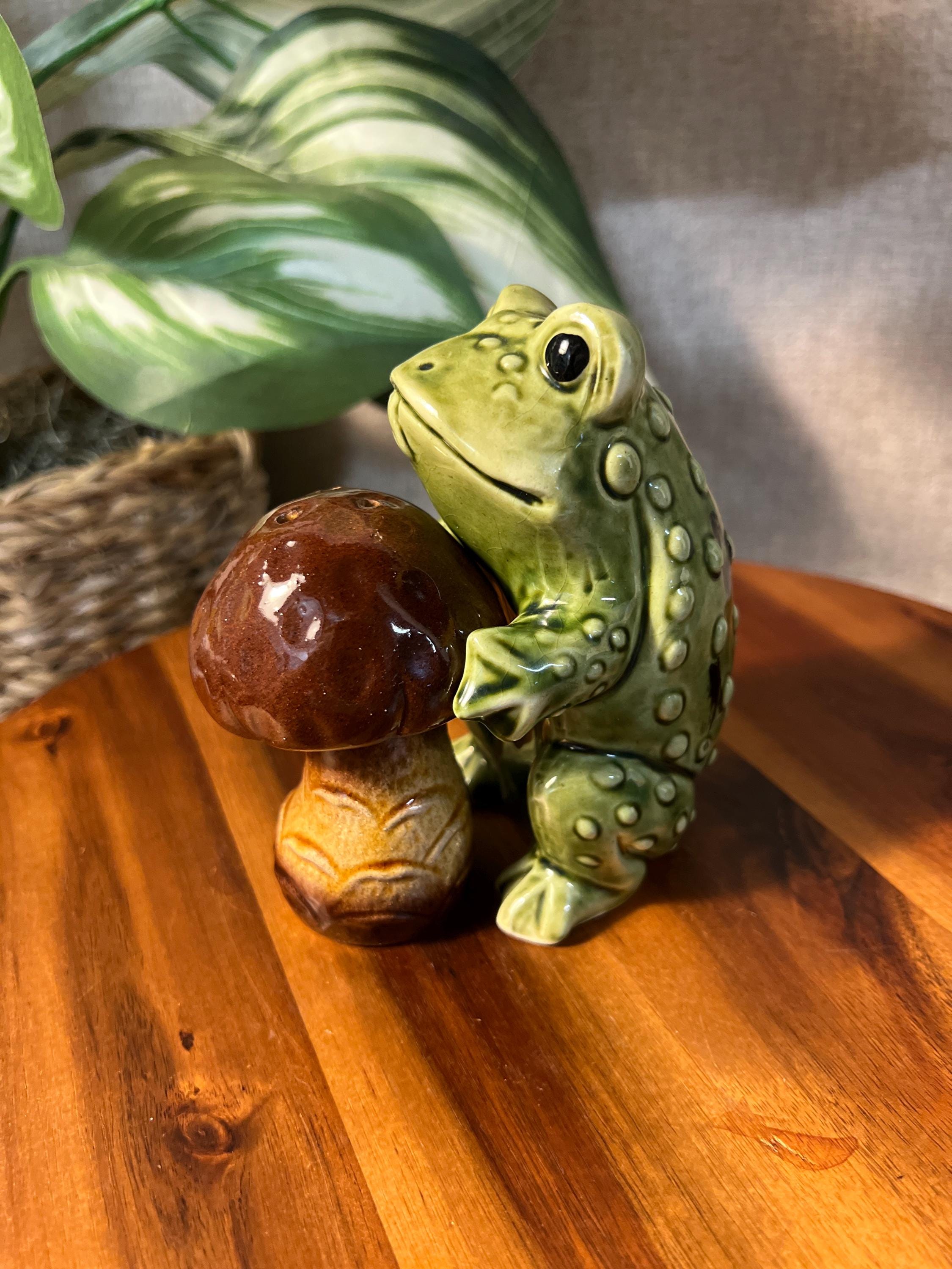 Vintage Frog and Mushroom Salt & Pepper Japan 1970's