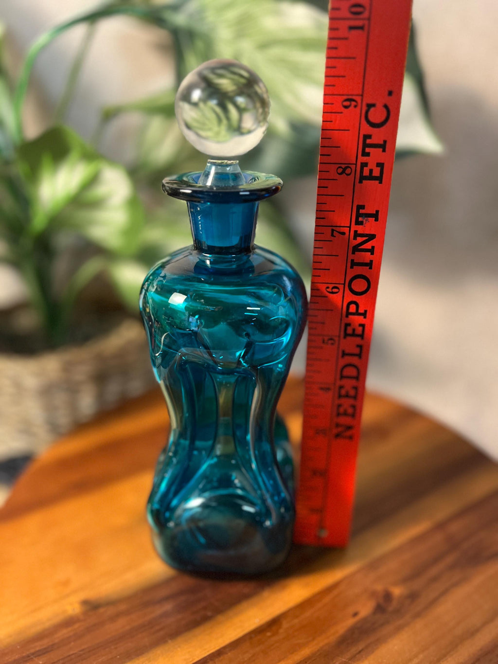 Holmegaard / Kastrup Glassworks Kluk Kluk Decanter in Blue Glass with Clear Stopper