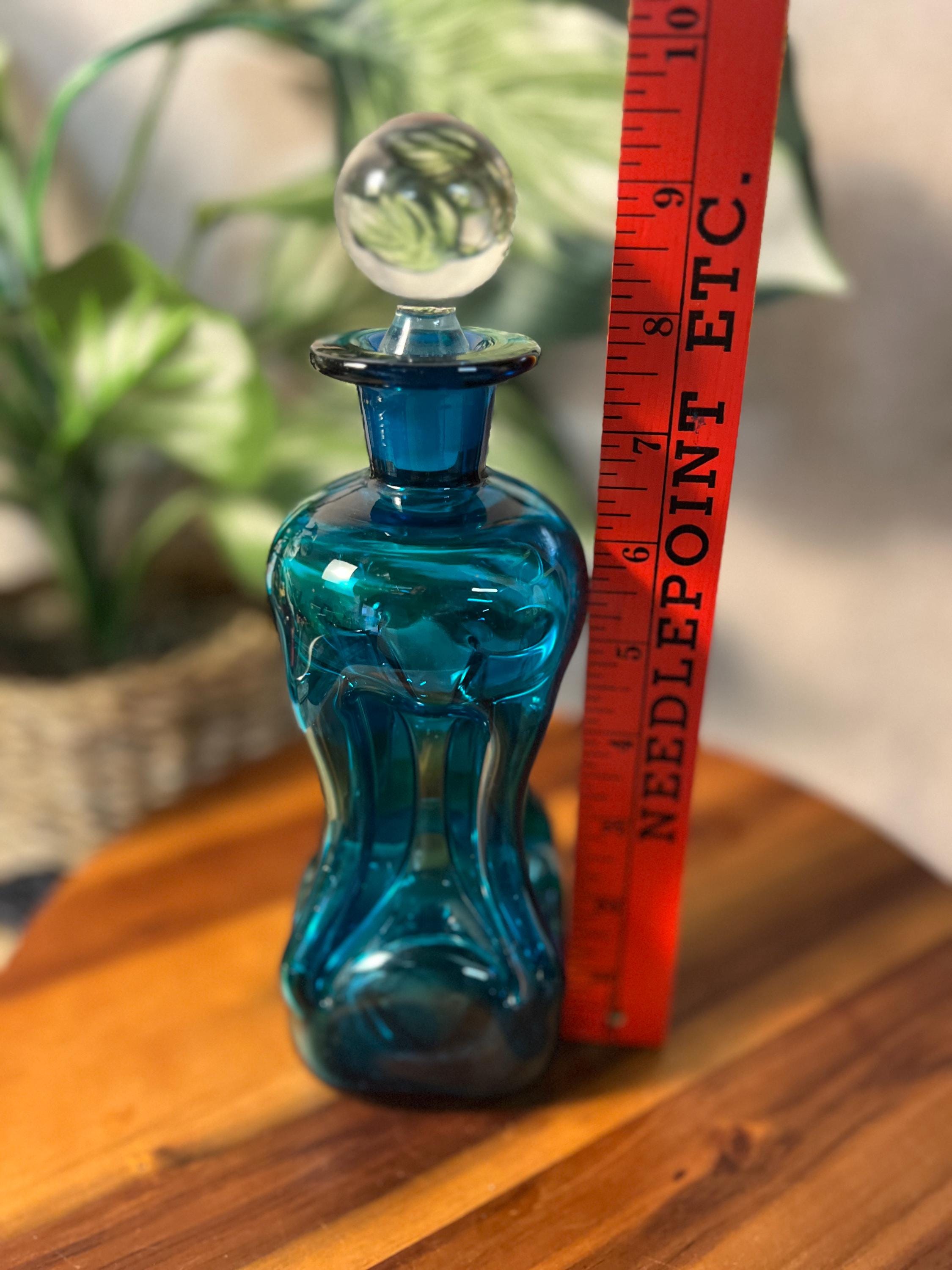 Holmegaard / Kastrup Glassworks Kluk Kluk Decanter in Blue Glass with Clear Stopper