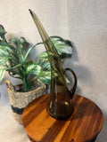 Vintage 1960's Kanawha Handblown Smoke Art Glass Pitcher Ewer Vase