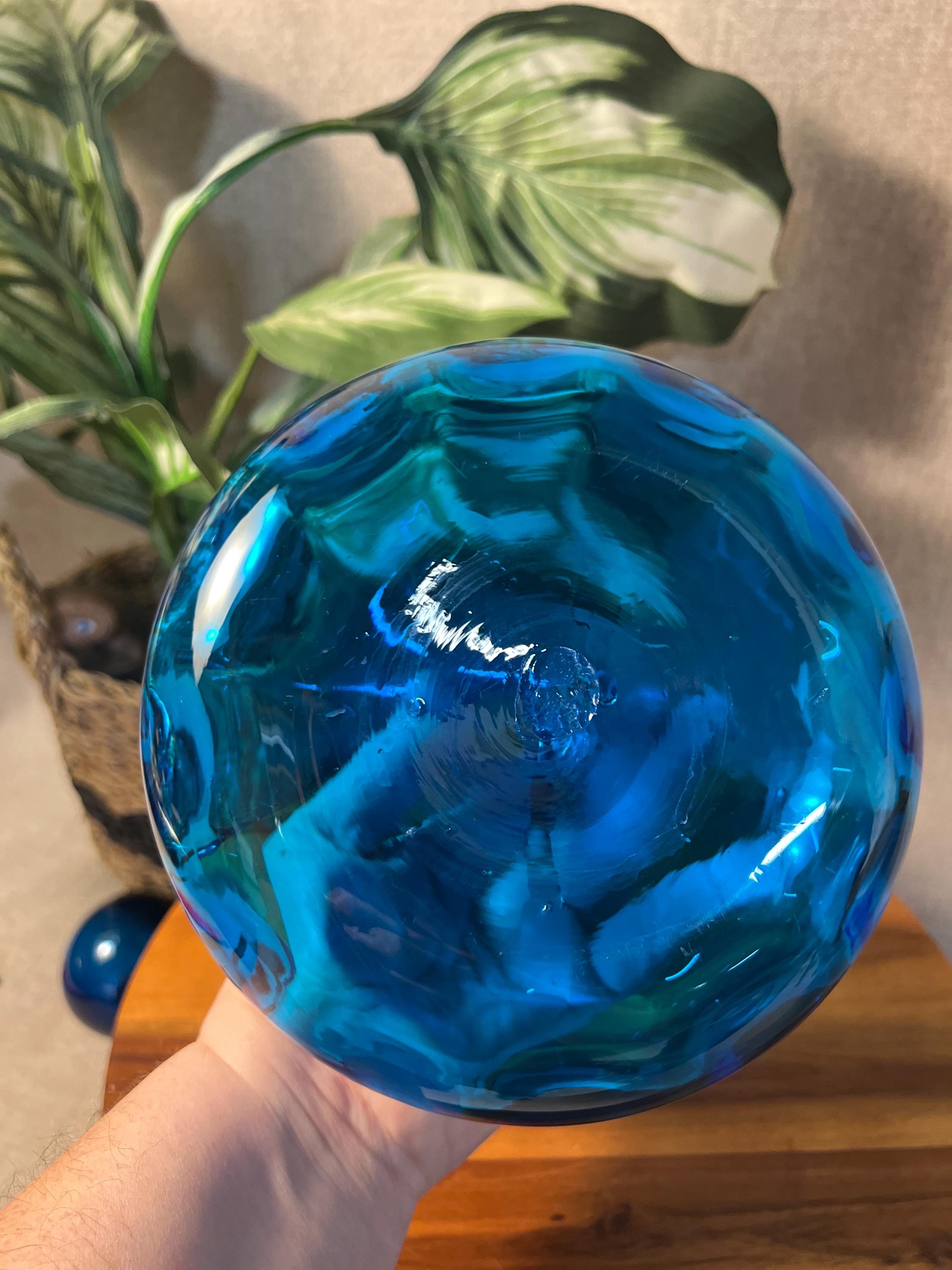 Blenko Glass 6530s Blue Decanter No Stopper orb not included Joel Myers