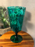 Empoli Emerald Green Tall Vase Hand Blown Optic Glass MCM 11