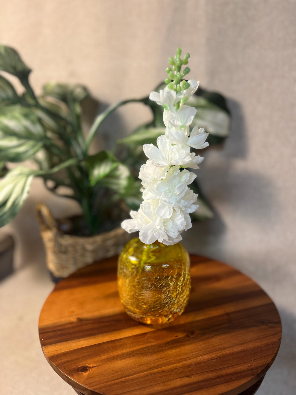Blenko Yellow Crackle Vase 6424
