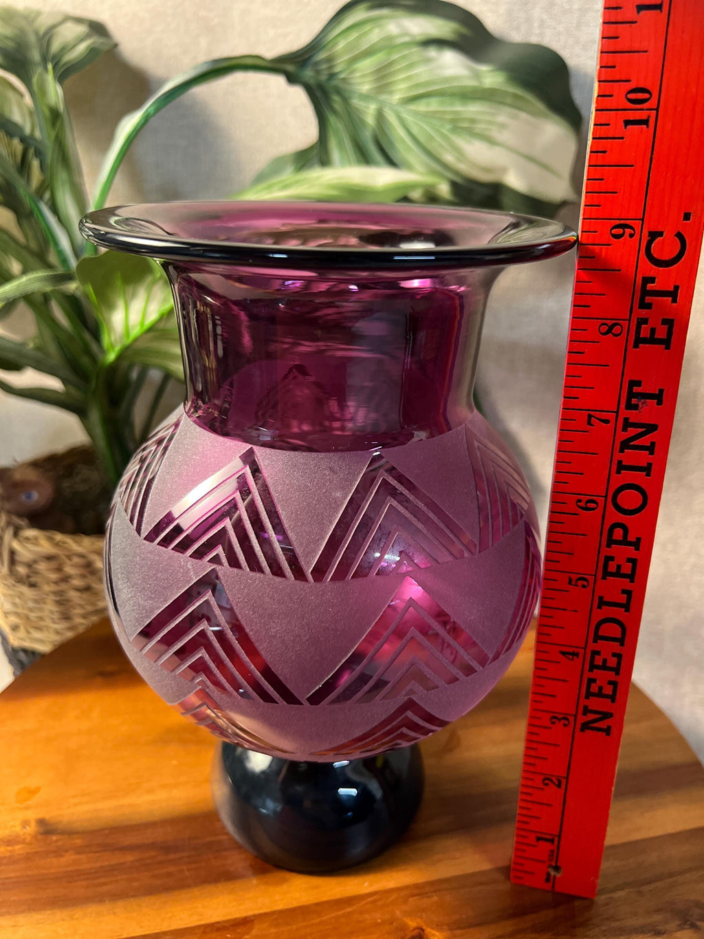 Corriea Limited Edition Etched And Signed Purple Vase EVL8060 39/200