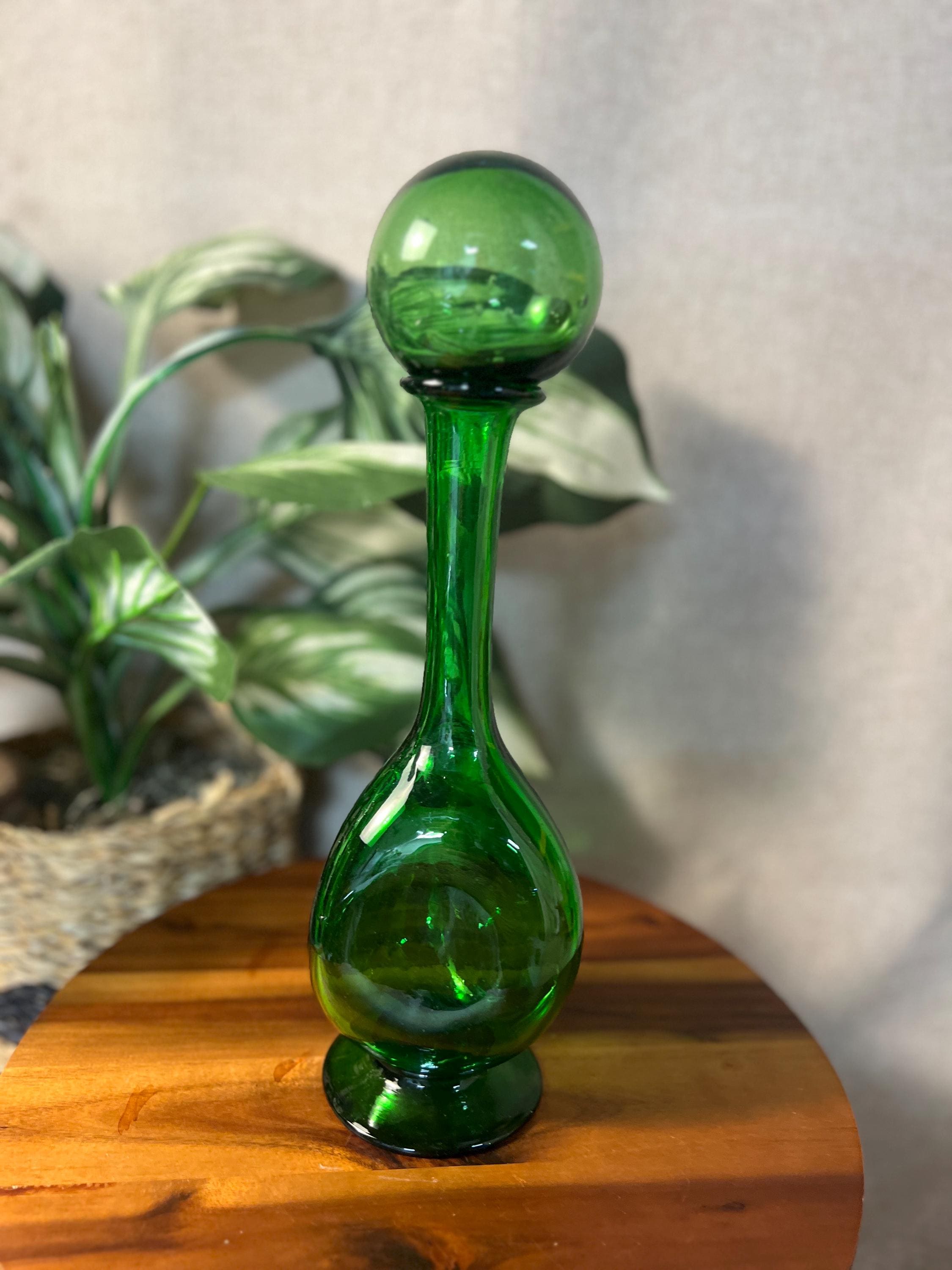 Vintage Empoli Italy Genie Bottle Decanters withy Stopper will include orb pictured