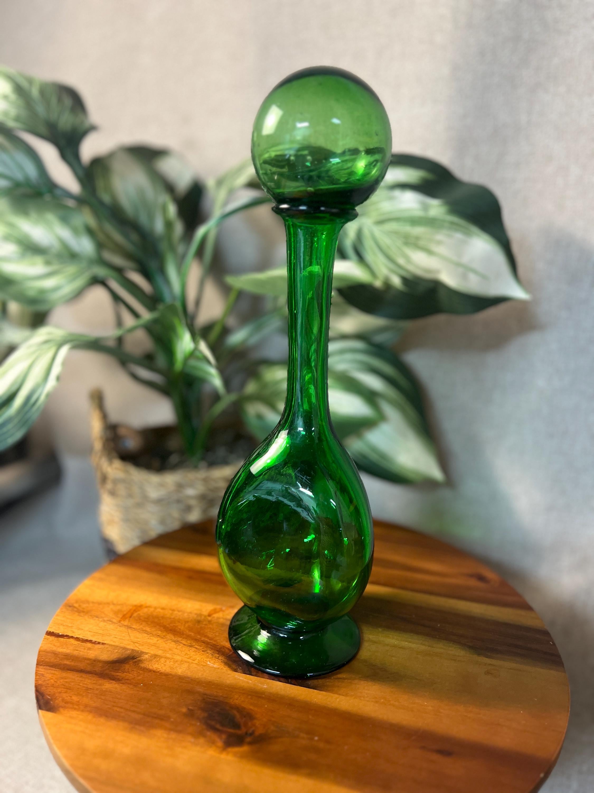 Vintage Empoli Italy Genie Bottle Decanters withy Stopper will include orb pictured