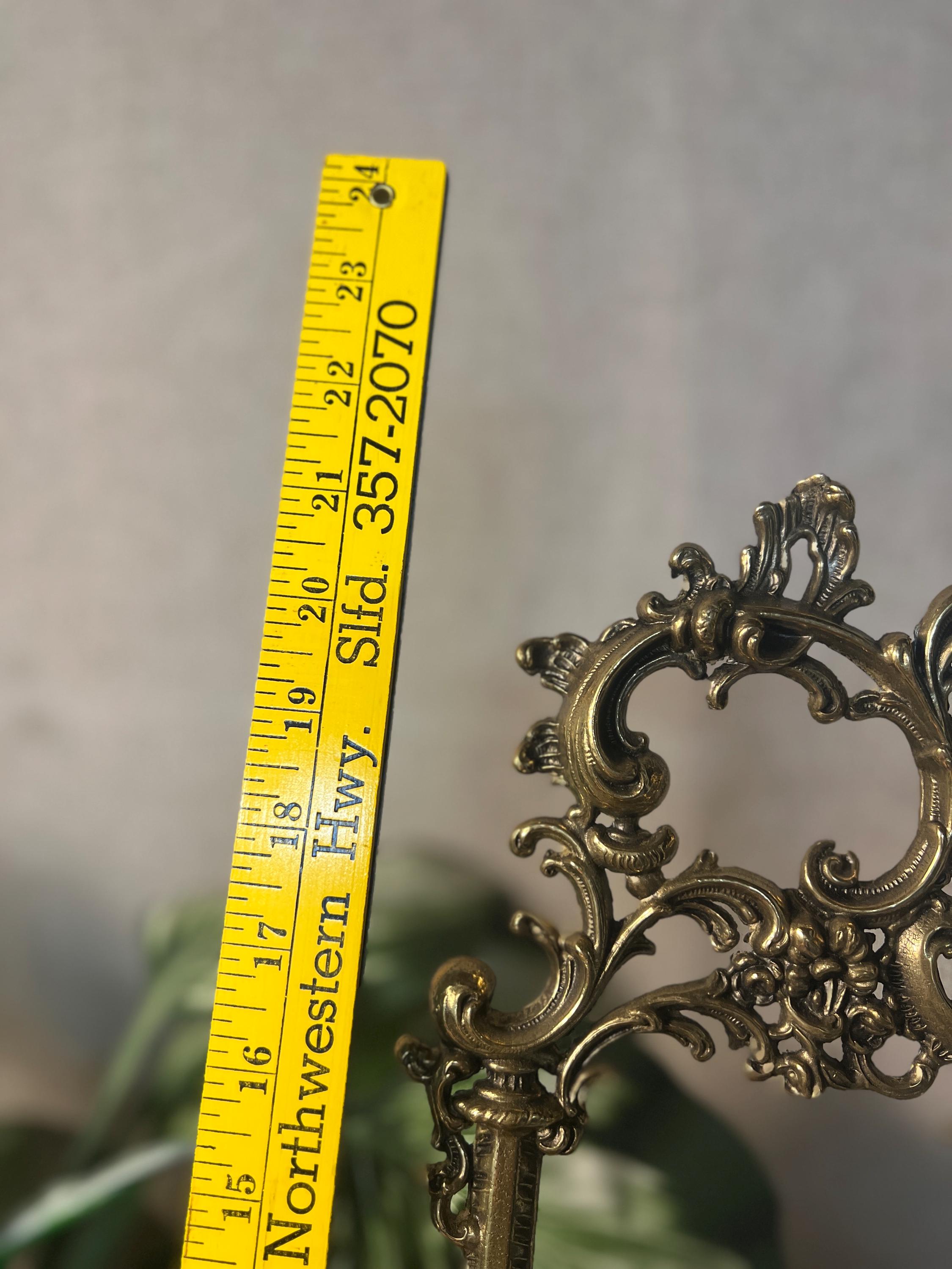 Mid Century Rococo Style 9 Brass Ornate Easel Display
