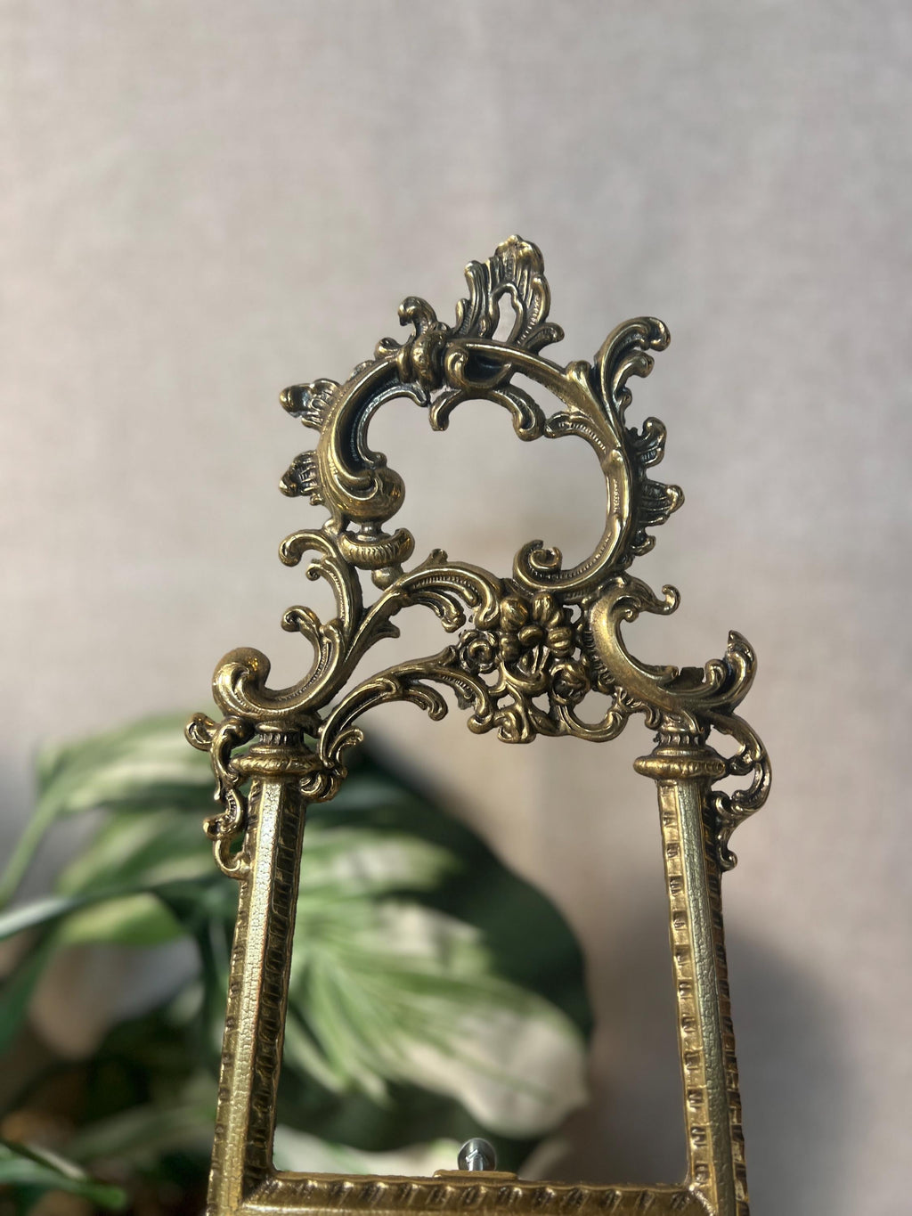 Mid Century Rococo Style 9 Brass Ornate Easel Display