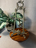 Mid Century Rococo Style 9 Brass Ornate Easel Display