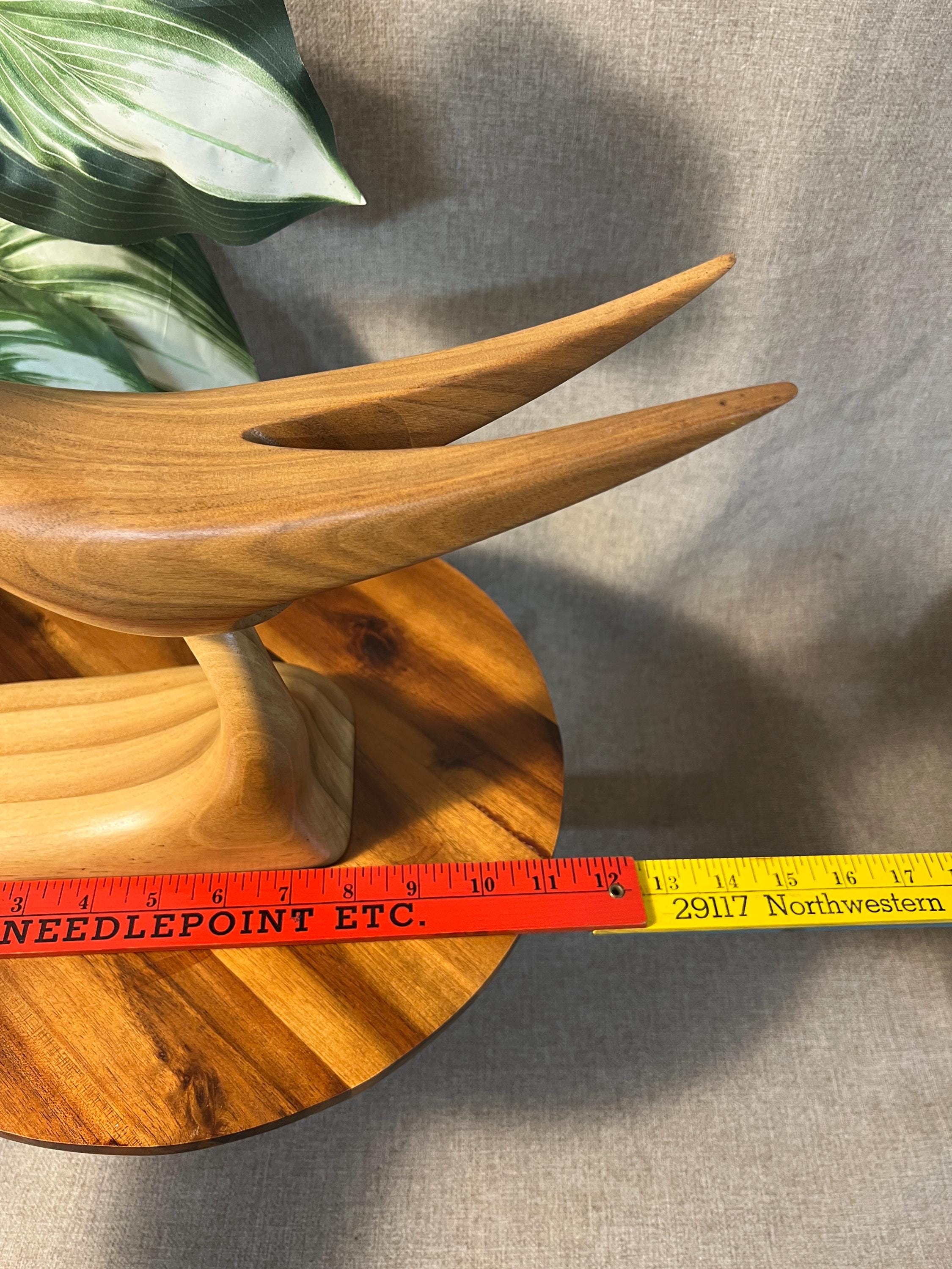 Vintage MCM HAND CARVED Shorebird On Base