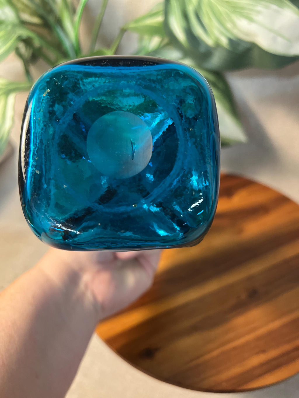 Holmegaard / Kastrup Glassworks Kluk Kluk Decanter in Blue Glass with Clear Stopper
