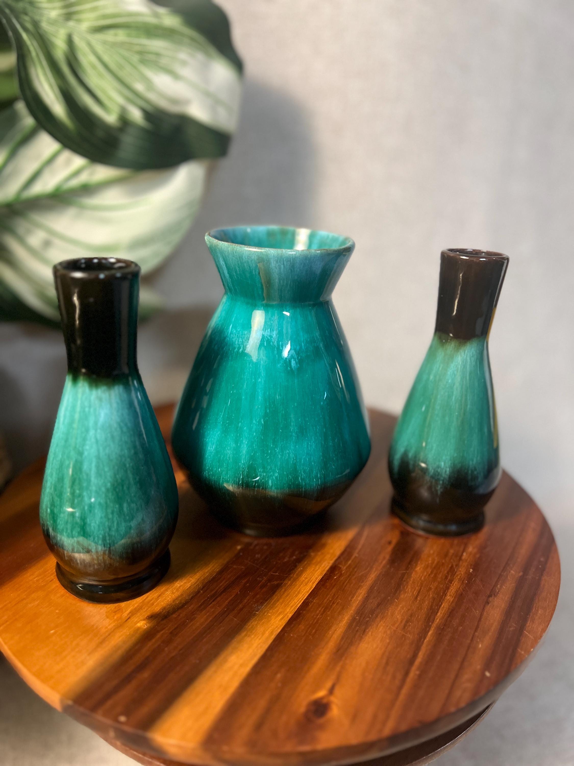 Vintage Blue Mountain Pottery canada set of 3 Vases
