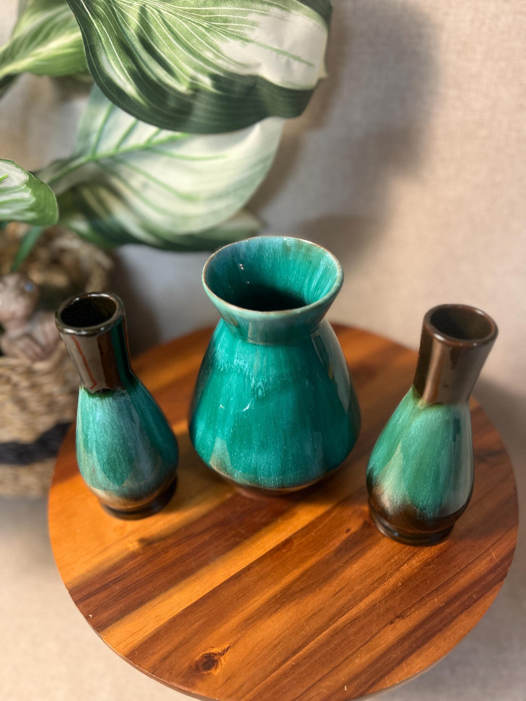 Vintage Blue Mountain Pottery canada set of 3 Vases